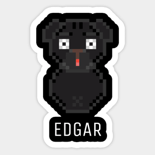 Pug Edgar White Sticker